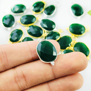 Conjunto de bisel de ónix verde Colgante de piedras preciosas con chapado en oro Plata de Ley 925 Forma desigual Estilo indio Suministro al por mayor - Product Image 4