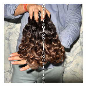 Extensión de cabello indio crudo de grado premium, mechones de cabello humano virgen Remy 100% personalizados, proveedor de India - Product Image 1