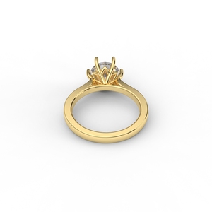 IGI Certified Round Brilliant Cut Lab Grown Diamond Solitaire Engagement <b>Ring</b> in 9K Rose / White & Yellow Gold - Product Image 3