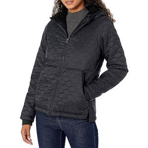 Veste matelassée légère pour femme, entièrement zippée, imperméable, doublée de sherpa, à capuche, confortable et chaude, pour l'hiver, décontractée - Product Image 1