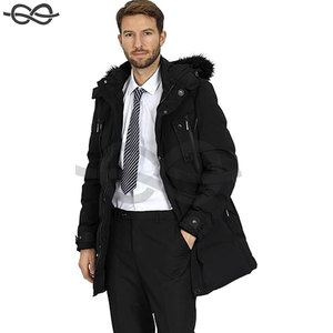 Parka cálida para hombre, chaqueta de esquí, chaqueta acolchada resistente al agua, abrigo largo de invierno con capucha desmontable y ribete de piel sintética para el frío - Product Image 4