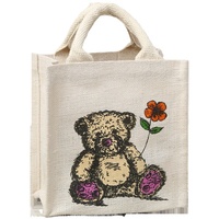 Sac à main de luxe pour enfants en jute, imprimé animal, étanche, avec fermeture éclair, forme carrée, capacité 1-1,9 L, tendance, pour pièces de monnaie