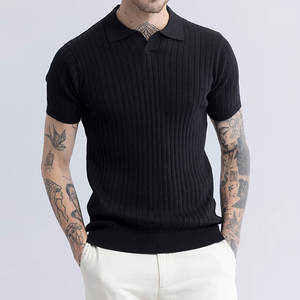 เสื้อโปโลแขนสั้นปักลายสำหรับผู้ชายขนาดพิเศษสำหรับฤดูร้อนเสื้อโปโลแบบเปิดลงธรรมดา - Product Image 2