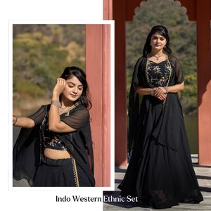Gorgette pesado de moda con trabajo de bordado Lehenga Choli Fabricante y proveedor de Surat a la tarifa más baja - Product Image 2