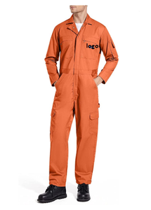 ชุดจั๊มพ์สูททำงานแขนยาวสำหรับผู้ชาย,ชุดหมีขนาดใหญ่ผ้าคอตตอน65% โพลีเอสเตอร์35% ปิดด้วยซิปเครื่องซักผ้าจำนวนมาก - Product Image 5