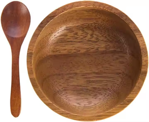 Bol en bois pour condiments Dip Sauce Bol rond en bois brun gratuit par glowin fashion - Product Image 4