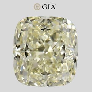 เพชรสีเหลืองอ่อนธรรมชาติ ระดับความสะอาด VVS1/VVS2 น้ำหนัก 1.00 กะรัต ทรงคุชชั่น สำหรับทำเครื่องประดับ จากอินเดีย ยี่ห้อ SHREERAJ - Product Image 1