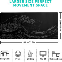 Tapis de protection multifonctionnel pour bureau d'ordinateur, grand tapis de souris pour clavier et souris avec surface lisse résistante à l'eau