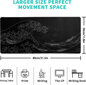 Tapis de protection multifonctionnel pour bureau d'ordinateur, grand tapis de souris pour clavier et souris avec surface lisse résistante à l'eau - Product Image 5