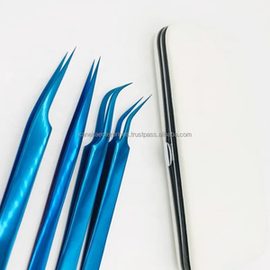 แหนบต่อขนตาสแตนเลสสีน้ำเงิน ขายดี คุณภาพระดับมืออาชีพ ขายส่ง แหนบโค้ง ป้องกันแม่เหล็ก ป้องกันไฟฟ้าสถิต - Product Image 6