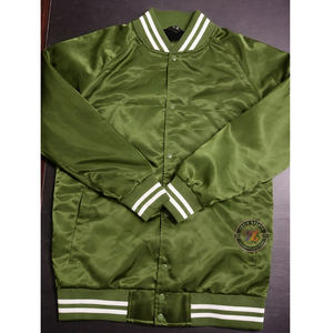 Chaqueta Universitaria Unisex de Satén Brillante, Personalizable con la Marca del Equipo, Color Sólido, Chaqueta de Béisbol con Letras, para Invierno, Chaqueta Bomber - Product Image 1