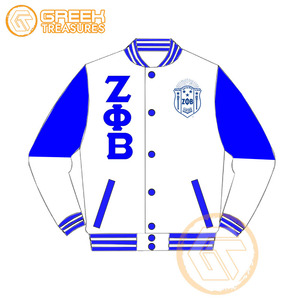 เสื้อแจ็กเก็ตทีมโรงเรียน Zeta phi Beta ผ้าซาตินปักอักษรสวยงามกว่ากำหนดเองได้ - Product Image 6