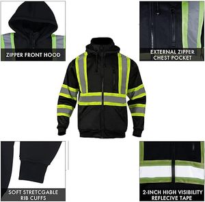 Dernière conception 2026 couleur noire réfléchissante écologique toile vêtements de travail vestes printemps chaud respirant pluie imperméable surdimensionné - Product Image 4