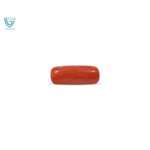 พลอยปะการังสีแดงขัดเงา 8.75 กะรัต สีขาว สูง 8 มม. - Product Image 1