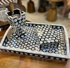 Contenedor de velas de madera pulida de lujo hecho a mano con incrustaciones de hueso para decoraciones navideñas para fiestas de bodas velas de tarro fabricadas - Product Image 2