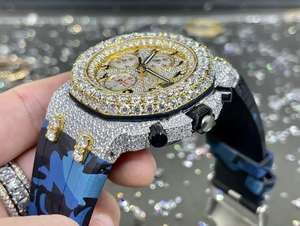 นาฬิกาหรูคุณภาพเยี่ยม ขนาด 42 มม. ประดับเพชรโมอิสซาไนต์ สำหรับทั้งชายและหญิง  กระจกไม่กันน้ำ  กลไก 3126  โครโนกราฟ  ระดับความสะอาด VVS  ประดับเพชรเต็มหน้าปัด  พร้อมเข็มบอกเวลาแบบ Ice Pointer - Product Image 4