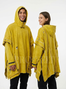 Sudadera con Capucha Extra Grande de Diseño Único, Lavada Estilo Vintage, con Cremallera y Bordes Deshilachados, Ropa Casual y Moderna para Hombre - Product Image 2