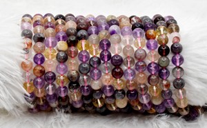 Cuentas Sueltas de Cristal Redondas de 8mm, Super Siete, Semipreciosas y Curativas, para la Fabricación de Joyería y Meditación, a Precio de Mayoreo - Product Image 4
