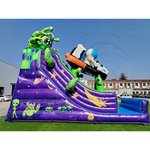 Castillo Inflable Comercial con Tobogán Seco y Pared de Escalada para Jardín, Centro de Juegos Ligero para Niños - Product Image 6