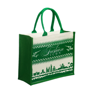 Wholesale TUYET DUNG Logo Printed <b>Jute</b> Reusable Custom Personalized <b>Shopping</b> <b>Bags</b> with Zipper Closure Made in Vietnam - Product Image 2