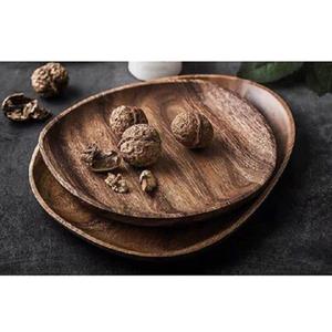 Plateau en bois design attrayant fait à la main plateau de service en bois de mangue en forme de mangue pour café, thé, fruits ou dessert - Product Image 1