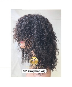 Vendeur en gros de Cheveux Humains Vierges Indiens Brésiliens de Qualité Temple Non Transformés Raw Remy 16 Pouces Bob Kinky Curly Perruque Extension - Product Image 1