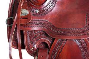 Selle de cheval western de qualité supérieure, design Wade personnalisé, cuir anglais durable, selle de ranch fiable, selle Wade avec arbre en bois - Product Image 4