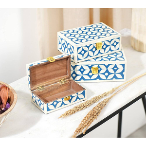 Nouvelles boîtes de rangement faites à la main de haute qualité boîte à bagues en incrustation d'os en bois de qualité supérieure et MDF avec velours boîte à incrustation d'os savamment fabriquée - Product Image 1