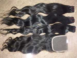 Extensiones de cabello Remy virgen brasileño 100%, estilo ondulado recto indio negro Natural, tejido de cabello virgen humano de alta calidad - Product Image 5