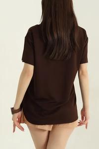 2025 nuevo estilo, camiseta con logotipo personalizado, estampado 100% algodón, 180 gramos, cuello redondo, camisetas de talla grande para mujer, Camiseta de algodón para hombre - Product Image 2