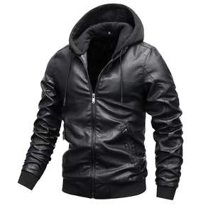 Veste de motard en cuir noir pour hommes nouveauté taille et logo personnalisés vestes de motard d'hiver en plein air - Product Image 2