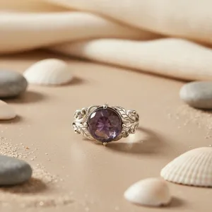 Anillo de Plata 925 con Amatista para Mujer, Joyería con Piedras Preciosas - Product Image 3
