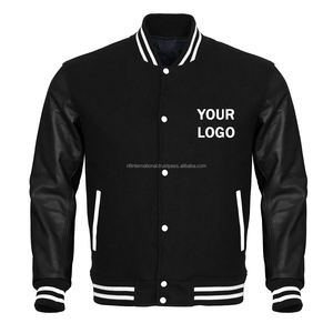 Chaqueta Varsity de Lana para Hombre con Mangas de Cuero, Chaqueta de Béisbol Universitaria Personalizada, Servicio OEM y ODM - Product Image 5