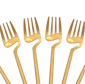 Ensemble de 6 fourchettes réutilisables en métal de qualité supérieure au design unique pour une expérience culinaire de luxe - Product Image 3