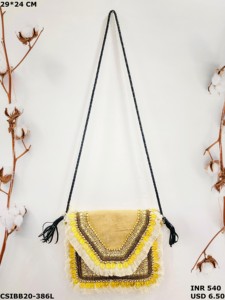 Banjara กระเป๋าคลัทช์ออกแบบสไตล์ Boho มีความซับซ้อนทำด้วยมือปักด้วยลูกปัดและหินสำหรับงานราตรีที่สง่างาม - Product Image 4