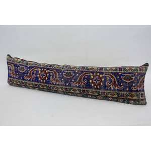 Multicolor Vintage Paisley Kantha Wool Rug 12x48 Inch Decorative <b>Pillow</b> Hand Woven with Traditional Technique - Product Image 4