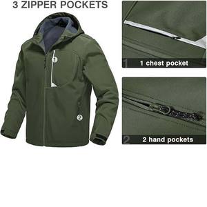 Veste décontractée unisexe grande taille personnalisée en gros Veste softshell à capuche pour hommes pour sports de plein air coupe-vent et imperméable - Product Image 4