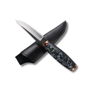 Couteau de chasse en acier inoxydable Couteau de chasse en plein air avec manche en G10 avec gaine en cuir Multi-outil résine vente entière - Product Image 1