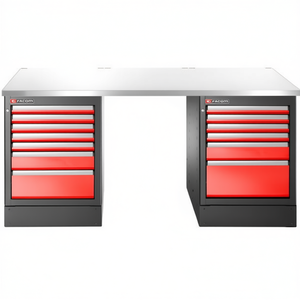 Banc de travail haut Facom avec 13 tiroirs, armoire à outils en acier inoxydable - Product Image 2