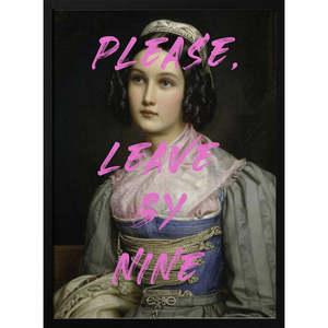 Motif de portrait de style design moderne 'Veuillez partir avant neuf heures' - Product Image 4