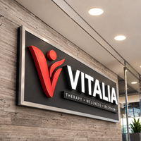 Enseigne de réception personnalisée, lettres lumineuses 3D LED à éclairage frontal, logo d'entreprise, enseigne personnalisée pour la décoration murale de la réception de bureau
