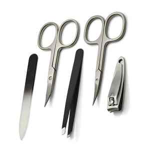 Ciseaux à ongles allemands professionnels en acier inoxydable Clipper 6 pièces manucure et pédicure dans une pochette en cuir - Product Image 4