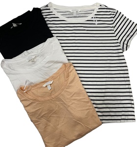 Camiseta casual de moda del color sólido y de la raya de las señoras de cantidad a granel de la fábrica de Bangladesh en precio al por mayor - Product Image 1