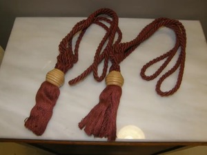 ผ้าม่านคู่หรูหราขนาดใหญ่มีพู่ห้อยผ้าฝ้ายไม้ผูกด้านหลังเป็นพู่ - Product Image 3