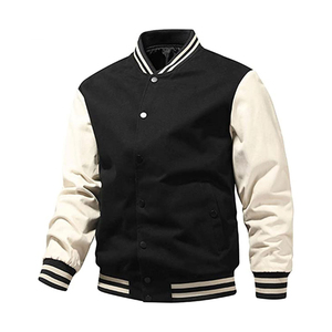 Chaqueta de béisbol hecha en Pakistán para primavera y otoño para parejas Universidad Varsity sólido Casual invierno moda Stand carta precio bajo - Product Image 2