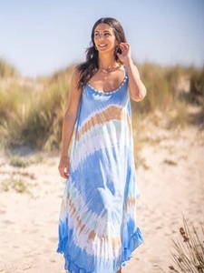 Caftan exclusif brodé de fleurs pour filles 100% coton Vêtements de fête décontractés respirants durables avec tour de taille naturel pour adultes - Product Image 3