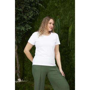 Crew Neck Plus Size <b>White</b> <b>T</b>-<b>Shirt</b> - Product Image 2