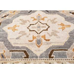 Erbe AKWL-13023 Grey & <b>Black</b> Hand Knotted Wool <b>Rug</b> Geometric Pattern Rectangle Living Room Carpet with Plush Pile Height - Product Image 3