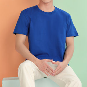 Les derniers 200 grammes de T-shirt de couleur unie personnalisé 100% coton loisirs et confortable T-shirt personnalisable pour hommes - Product Image 2