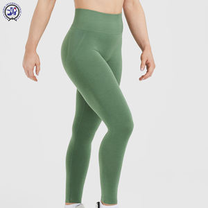 <b>Women's</b> Gym <b>Leggings</b> Fitness Sport Wears Wholesale Seamless Breathable Cotton Bamboo Fiber Mid Waist Yoga Pants Running - Product Image 3